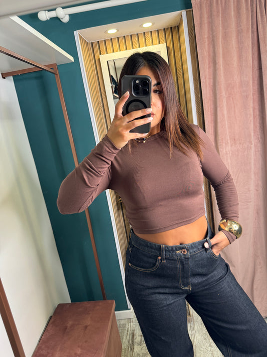 Top basic manica lunga