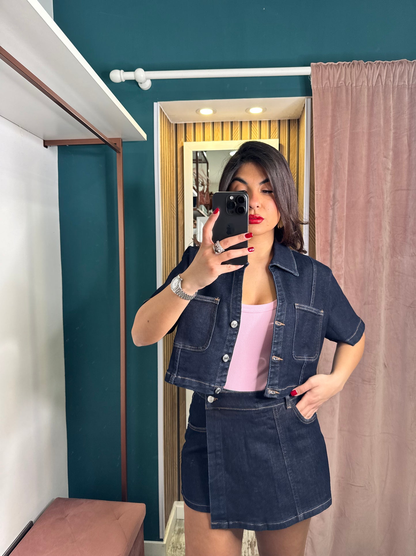 Cordset denim mini