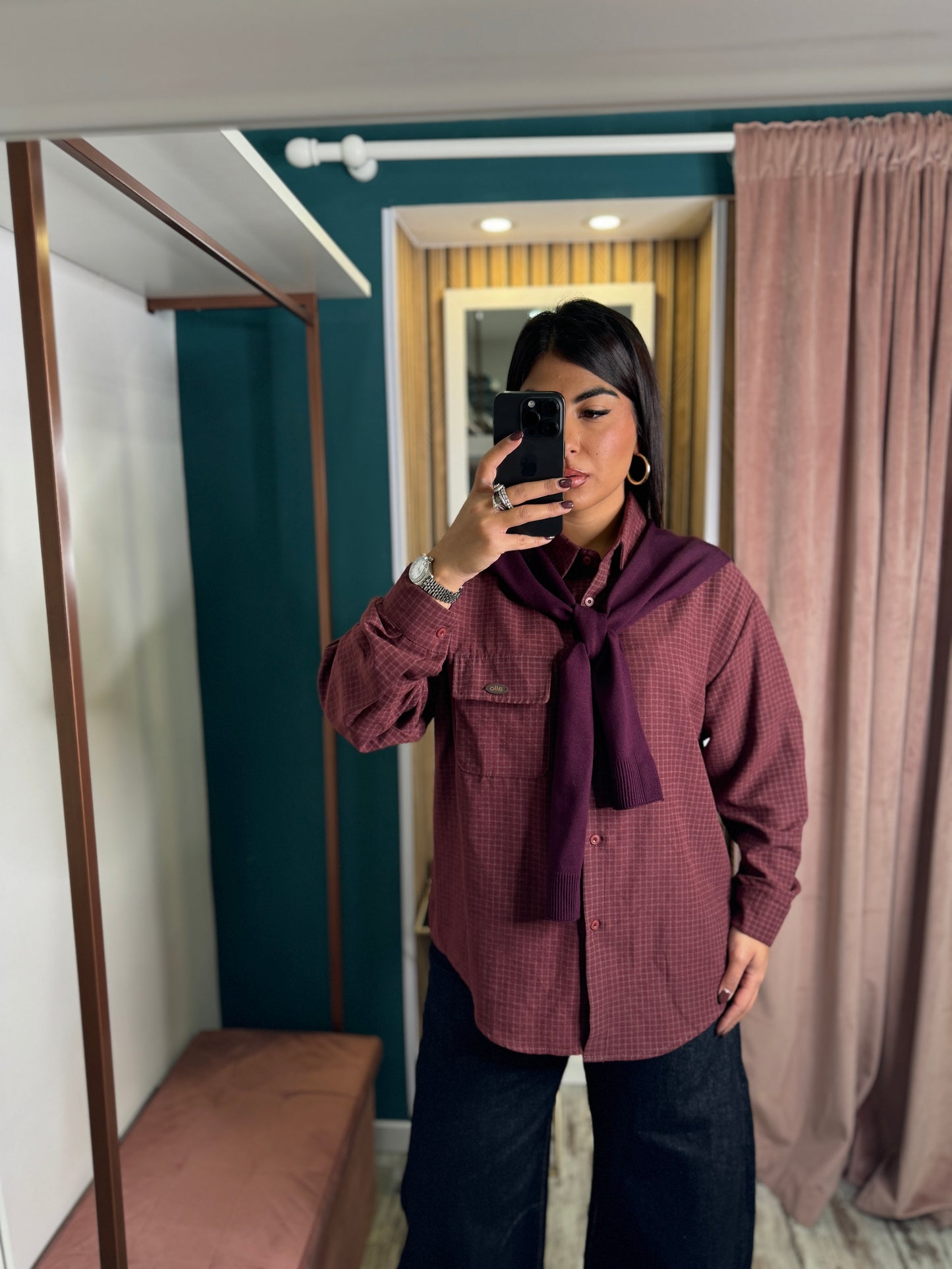 Camicia quadretti con coprispalle