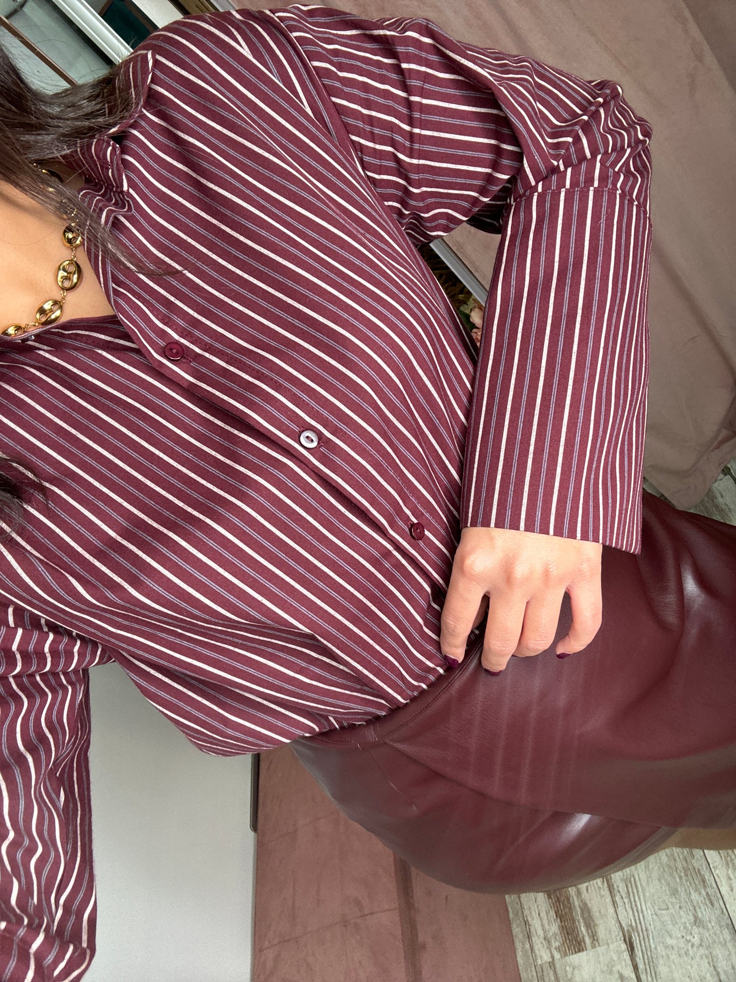 Camicia bordeaux righe