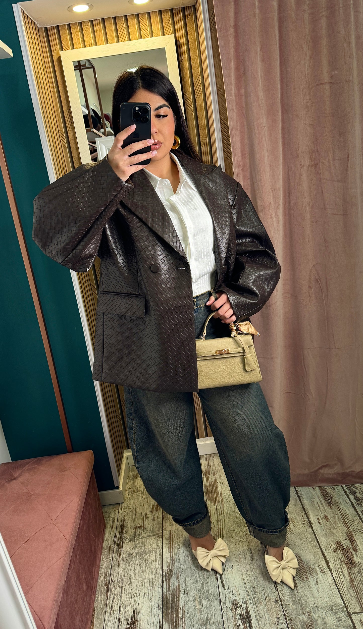 Blazer Lumina ecopelle marrone