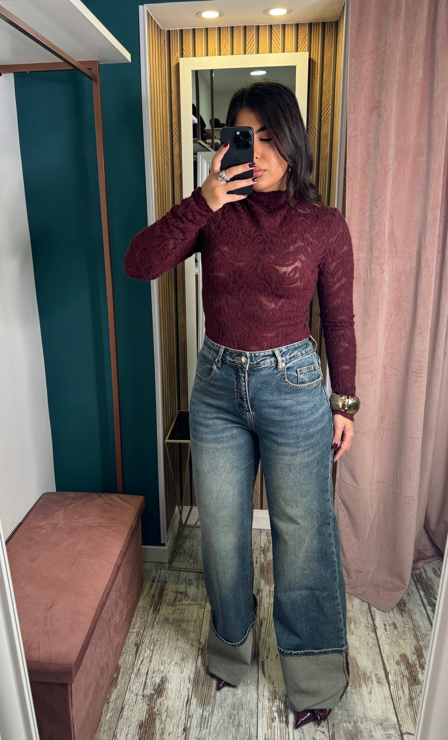 Jeans Wide leg piega