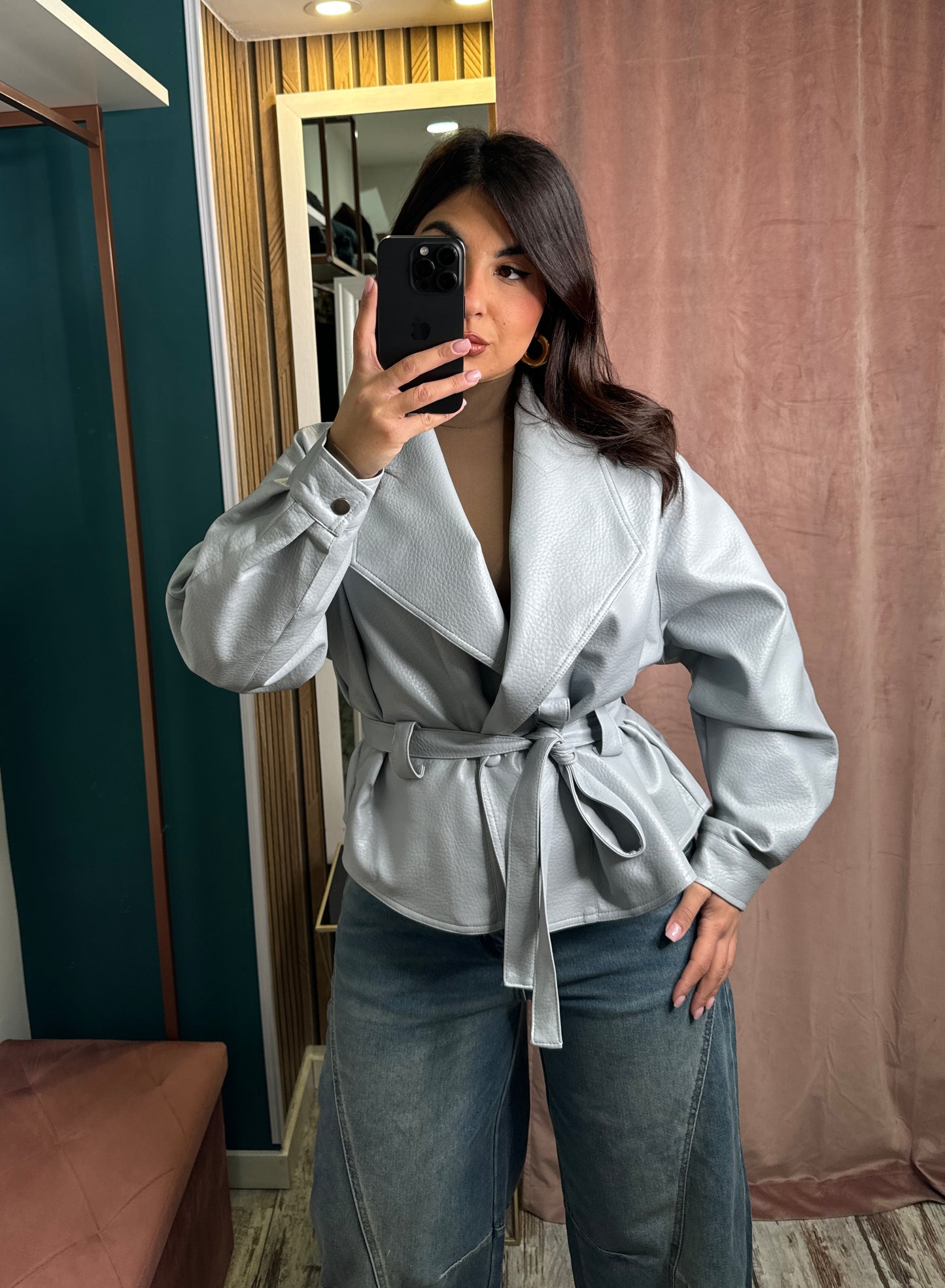 Giubbino ecopelle martellato