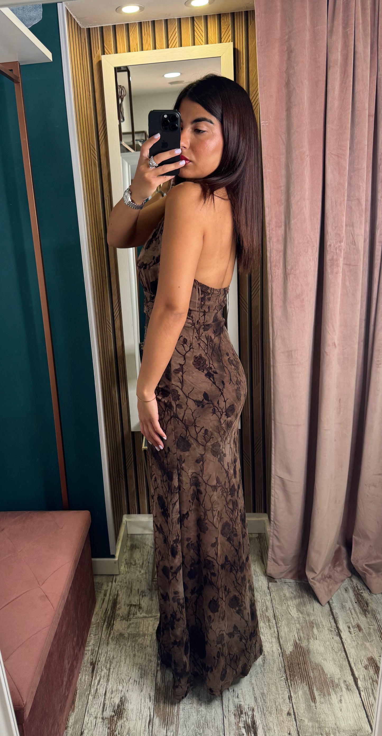 Vestito brown flower