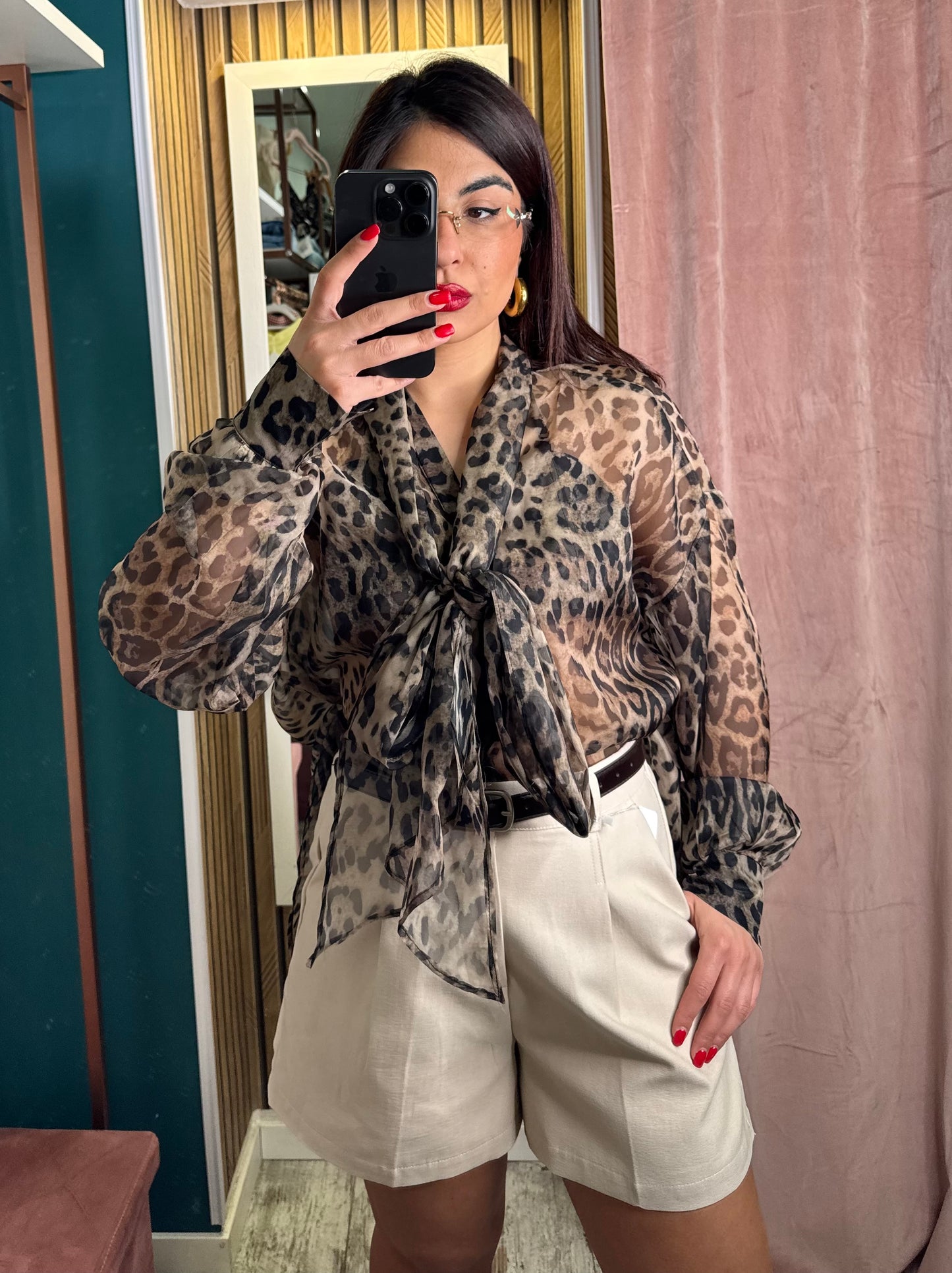 Camicia con top maculata