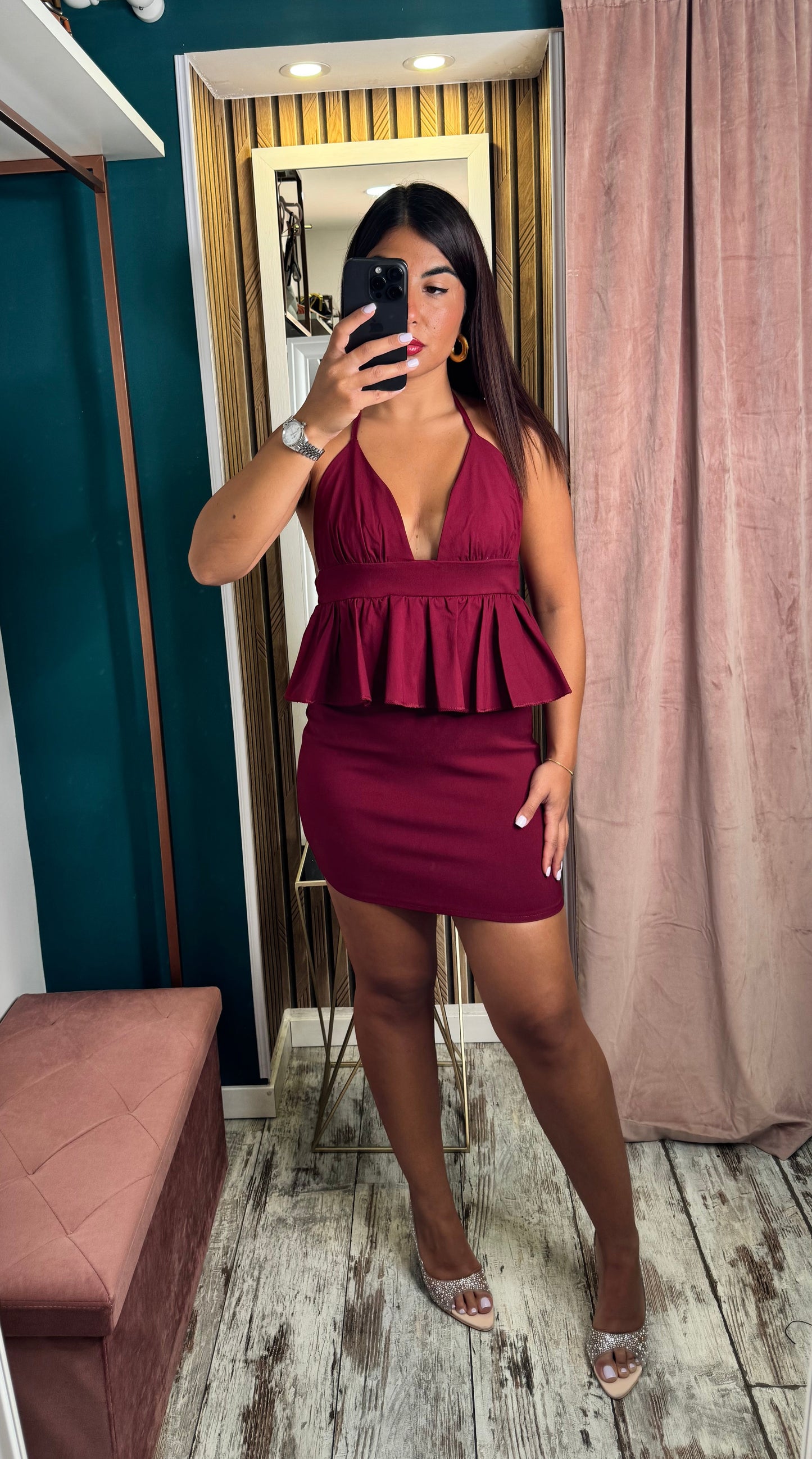 Vestito corto balza
