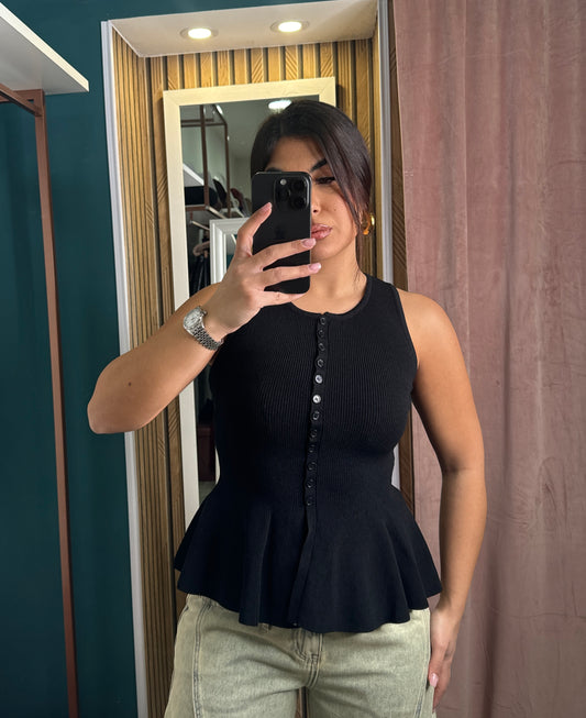 Top nero costine