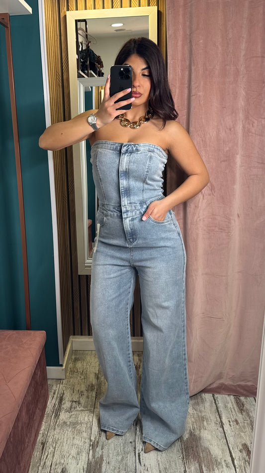 Tuta intera denim Azul