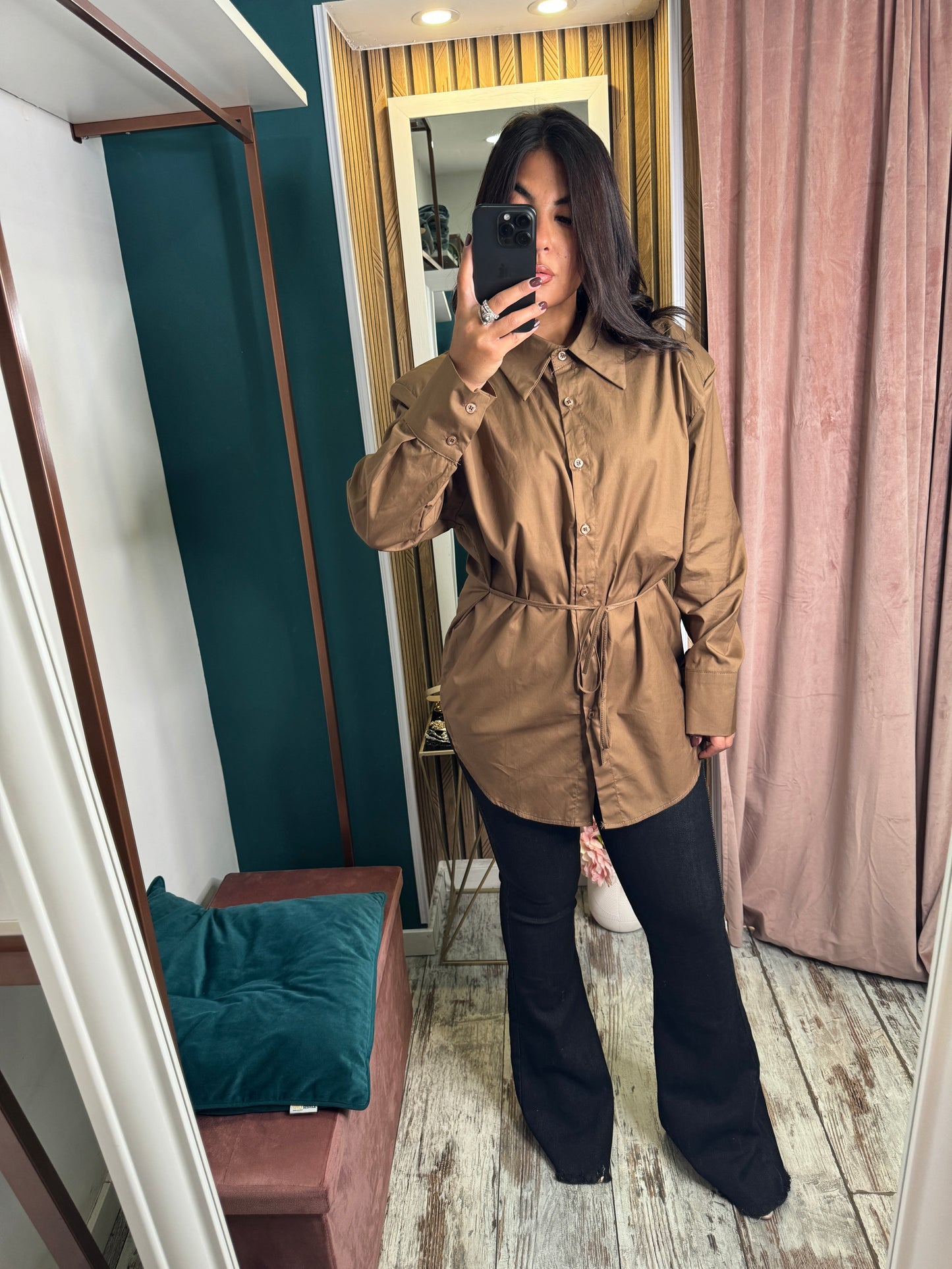 Camicia coffe cotone