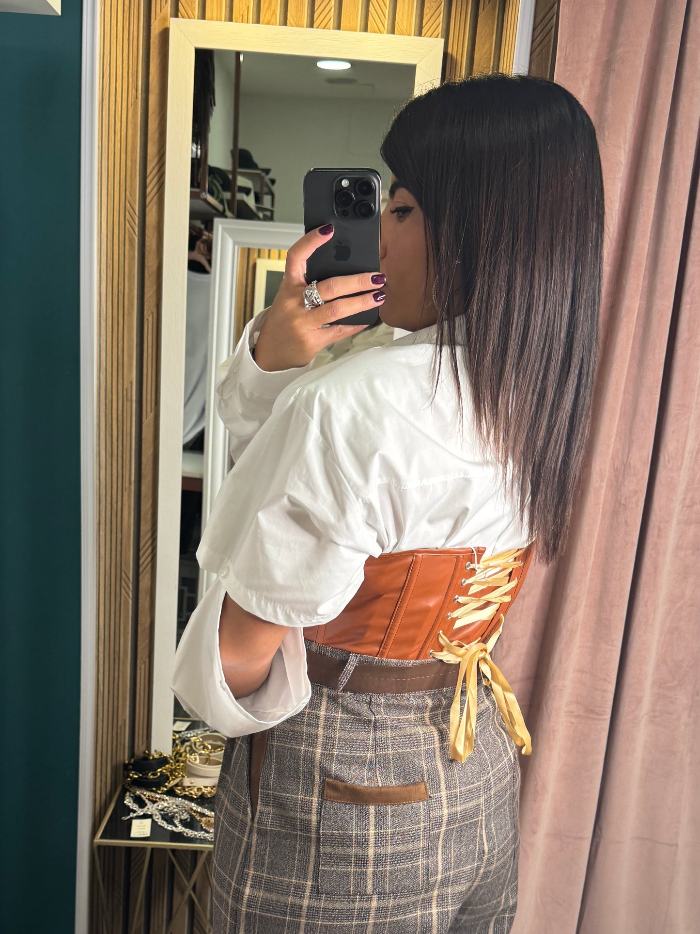 Corpetto ecopelle cuoio