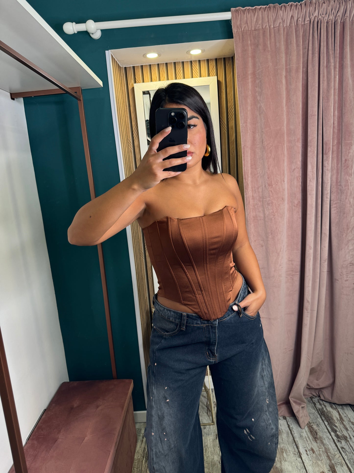 Corpetto bronzo satin