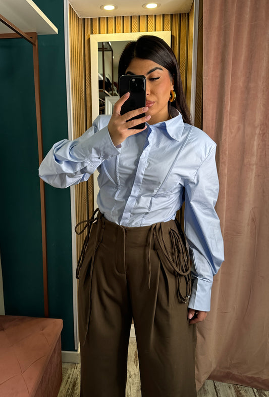 Camicia avvitata celeste