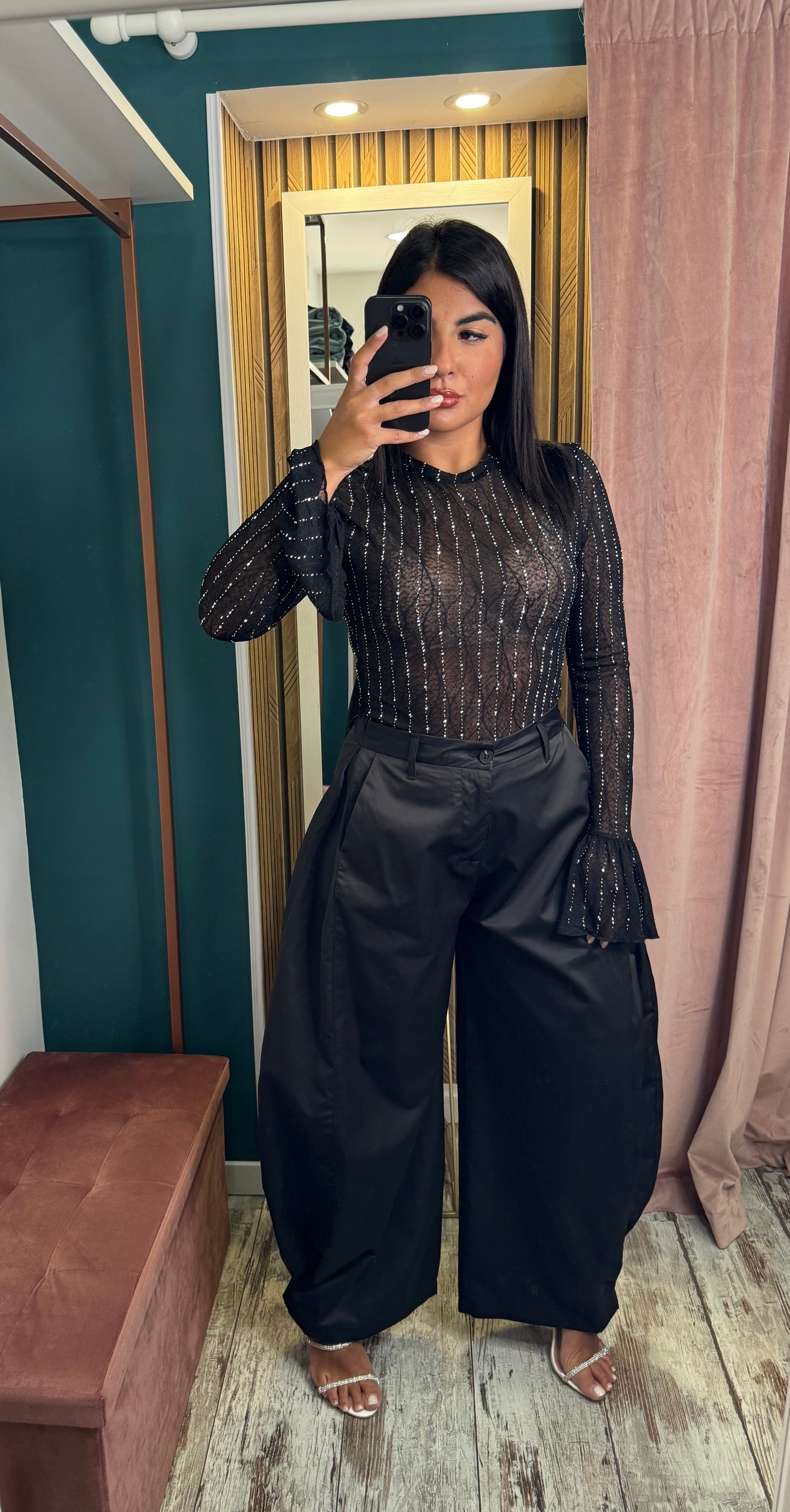 Pantaloni simil raso