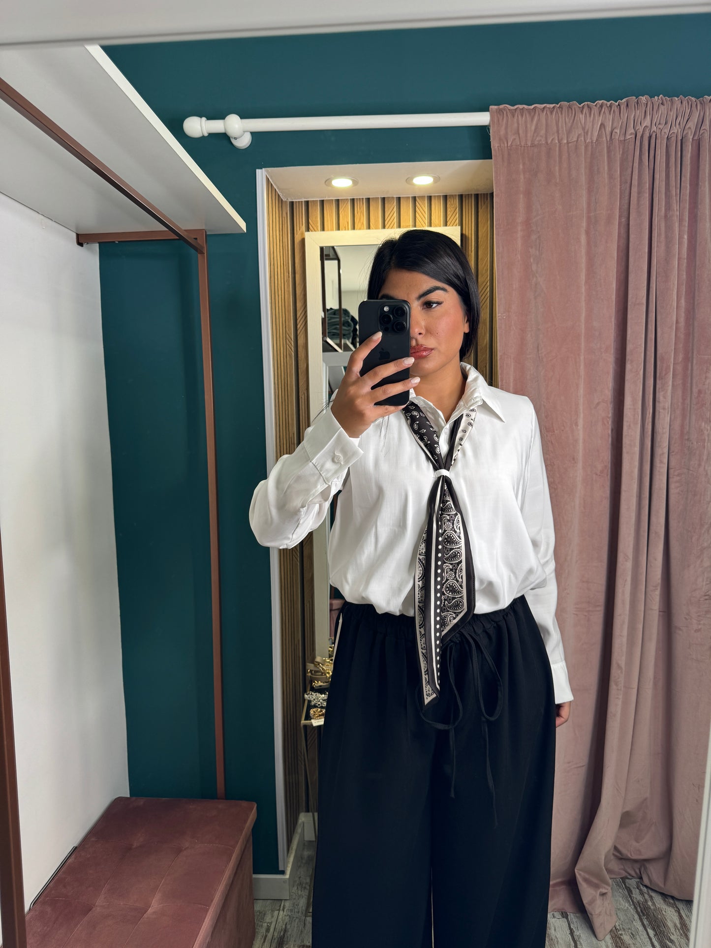 Camicia crop foulard