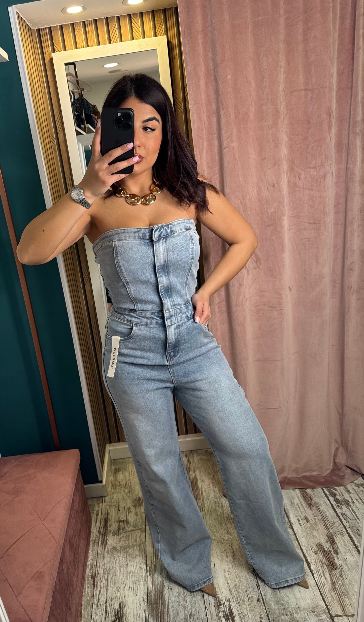 Tuta intera denim Azul