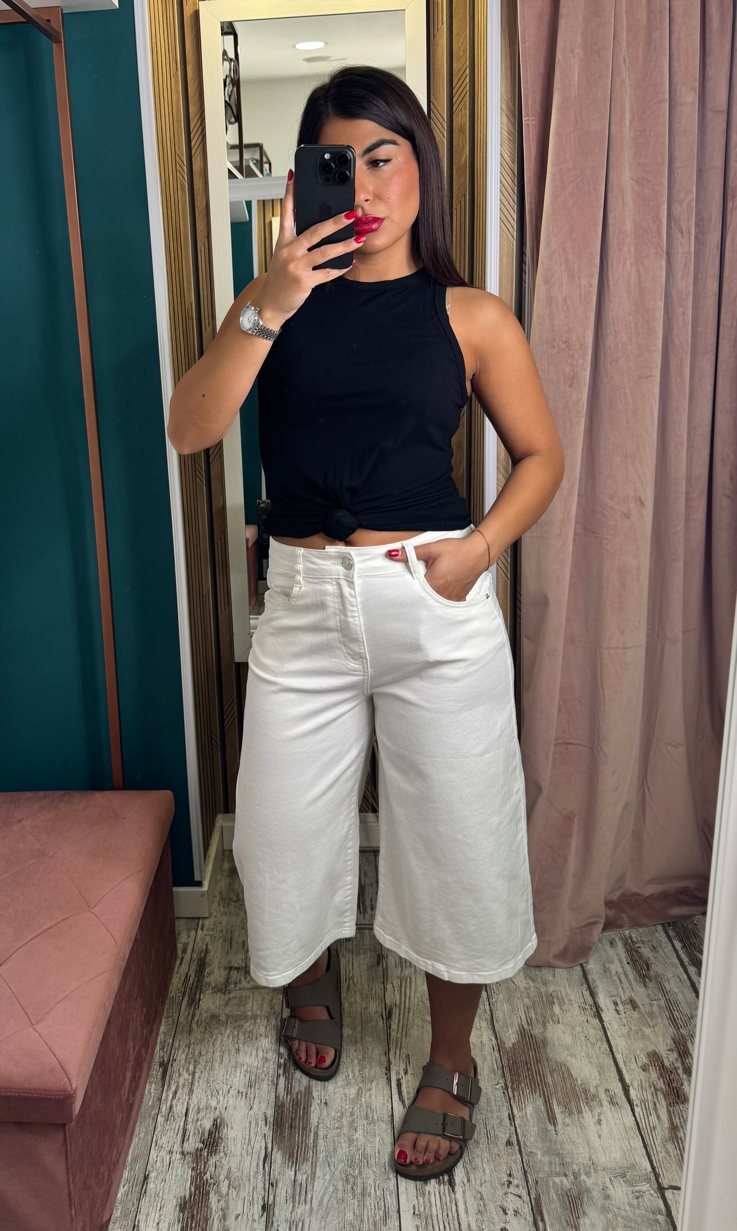 Bermuda bianco denim