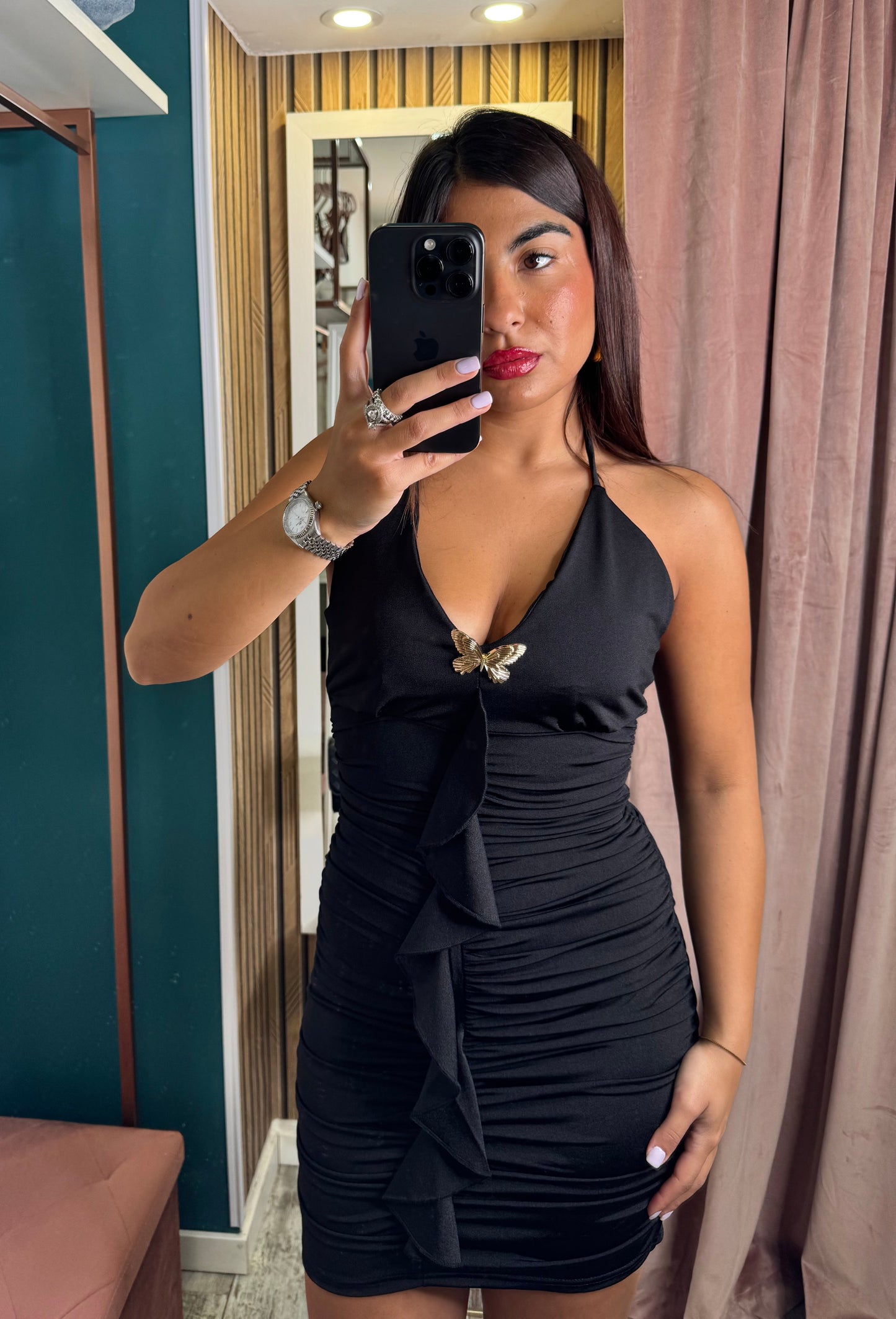 Vestito black butterfly