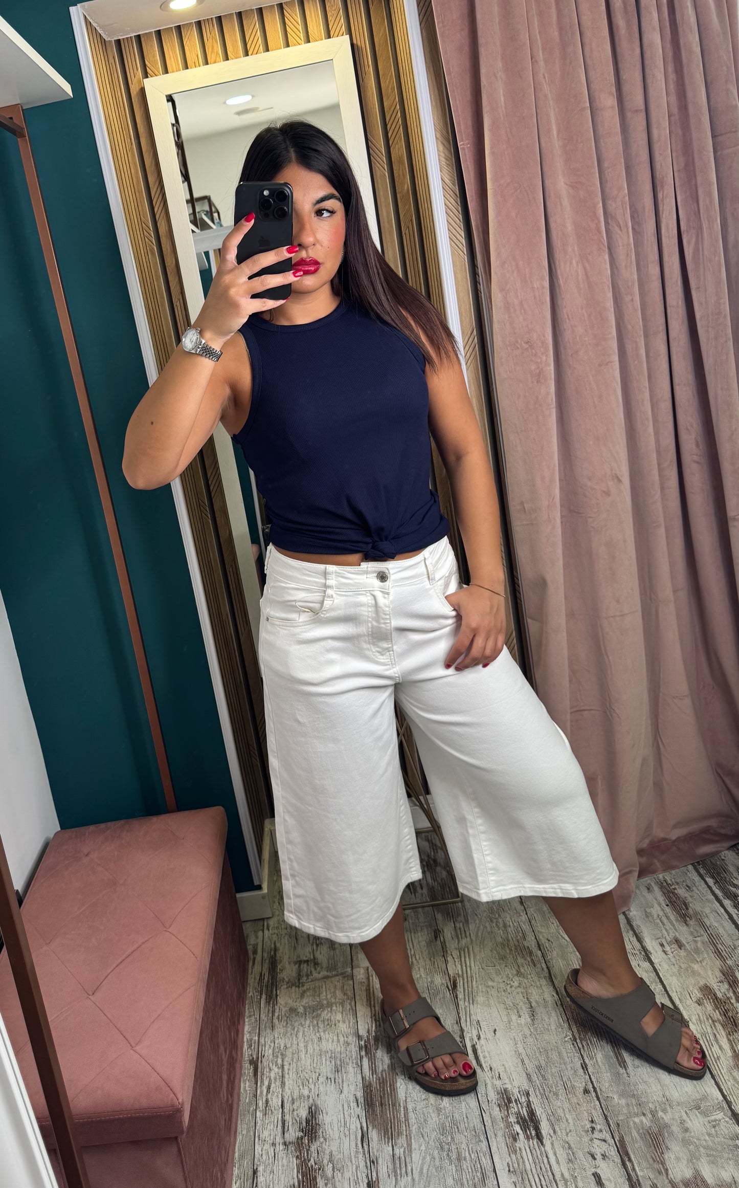 Bermuda bianco denim
