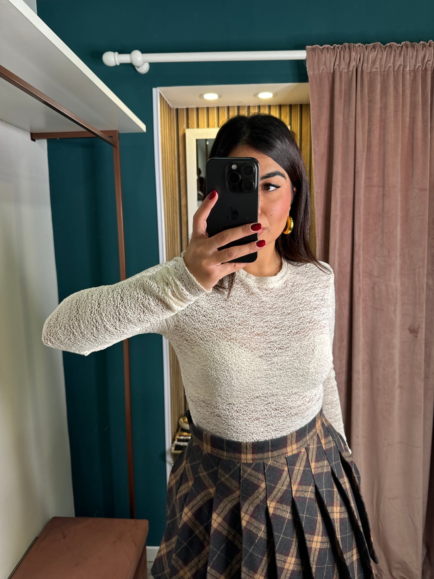 Minigonna tartan grey