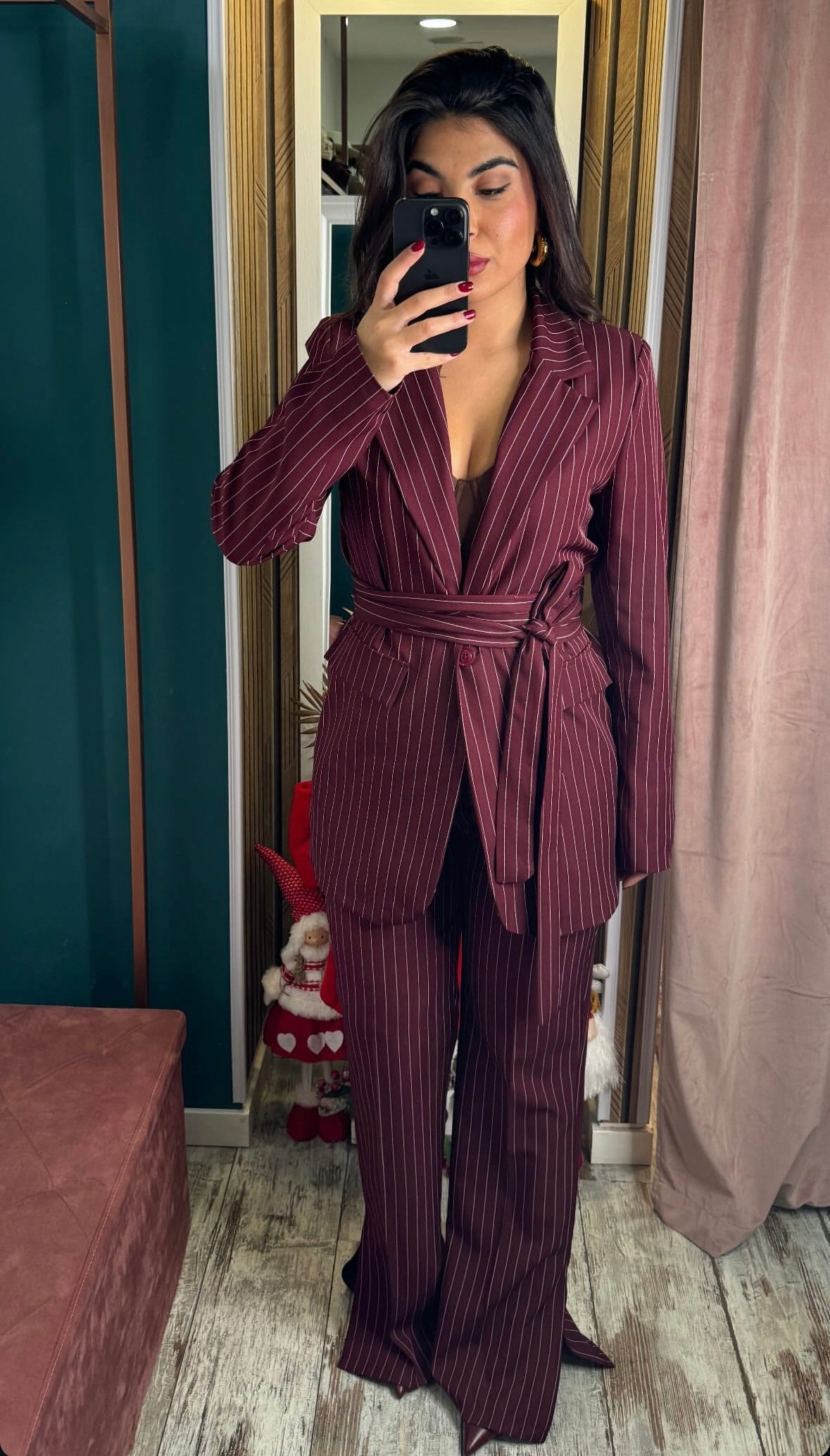 Tailleur Gessato bordeaux