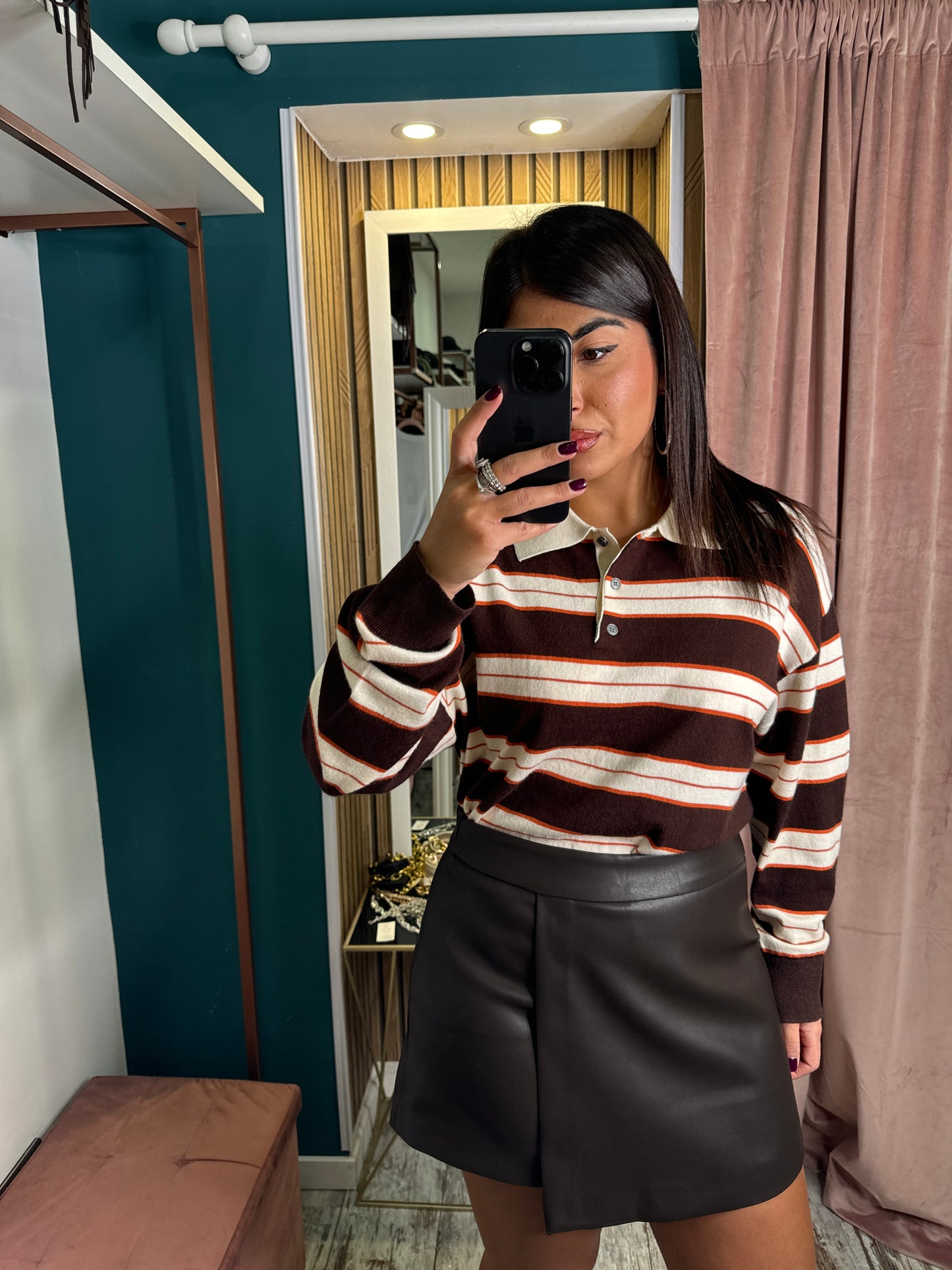 Mini shorts pelle brown