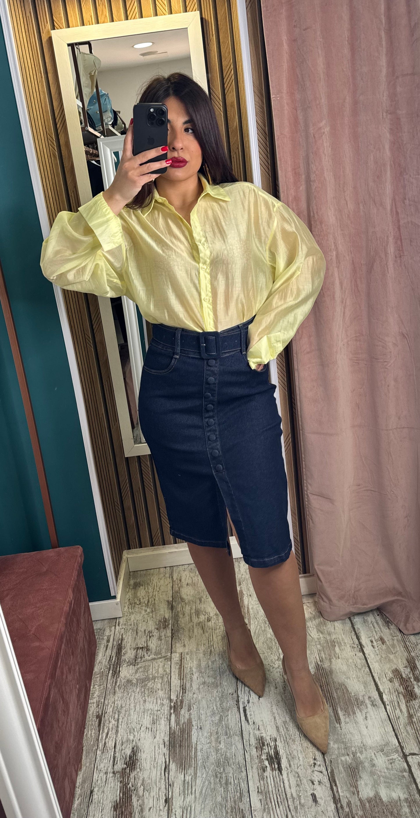 Camicia velata limone