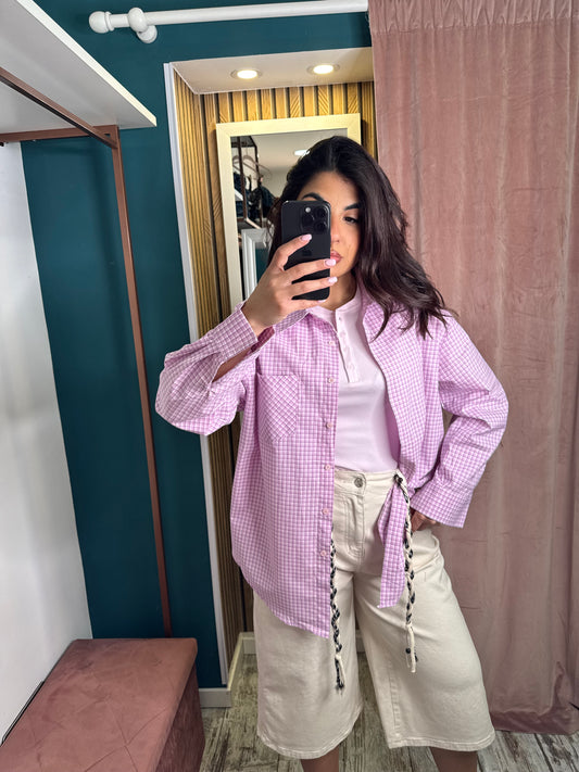 Camicia quadretti rosa