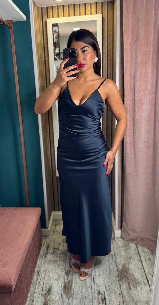 Vestito Satin blu