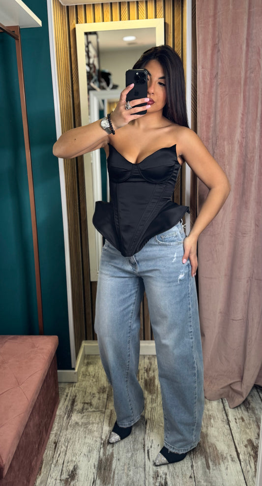 Jeans strass light blu