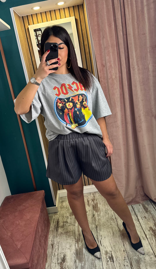 Shorts grigio righe
