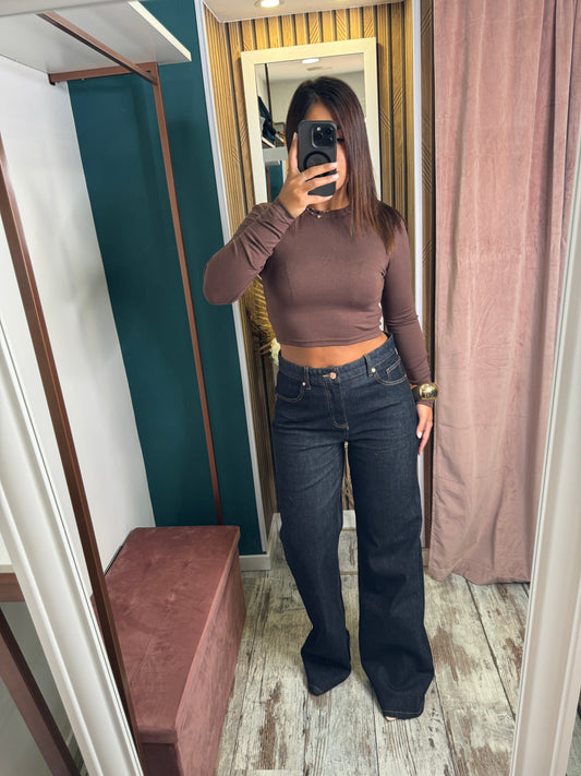 Jeans wide leg blu