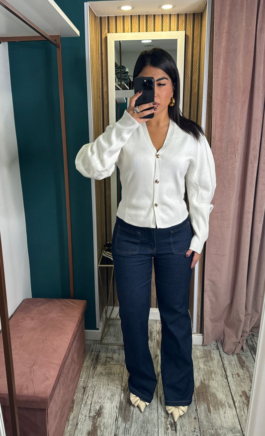 Jeans blu bustino treccia