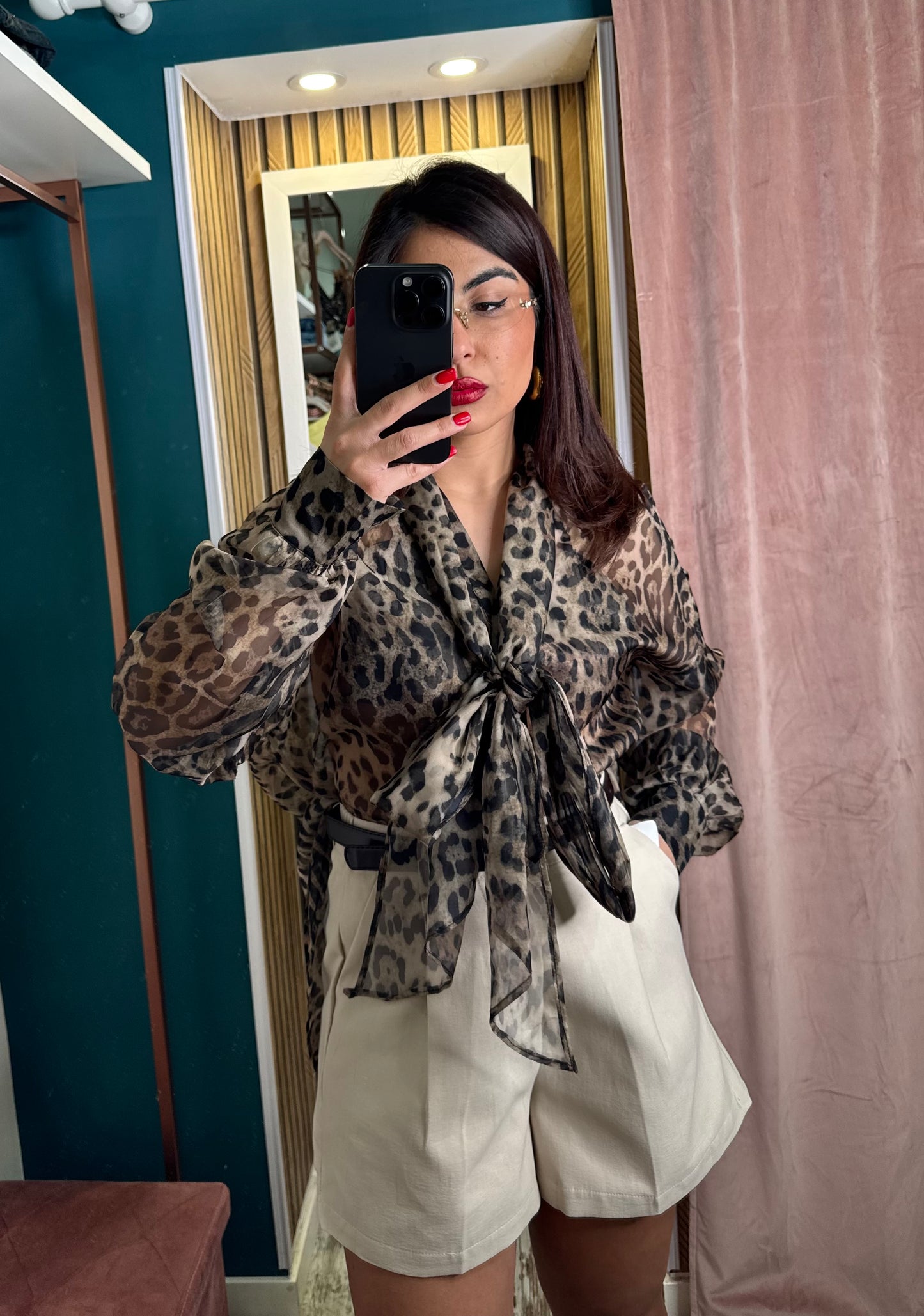 Camicia con top maculata