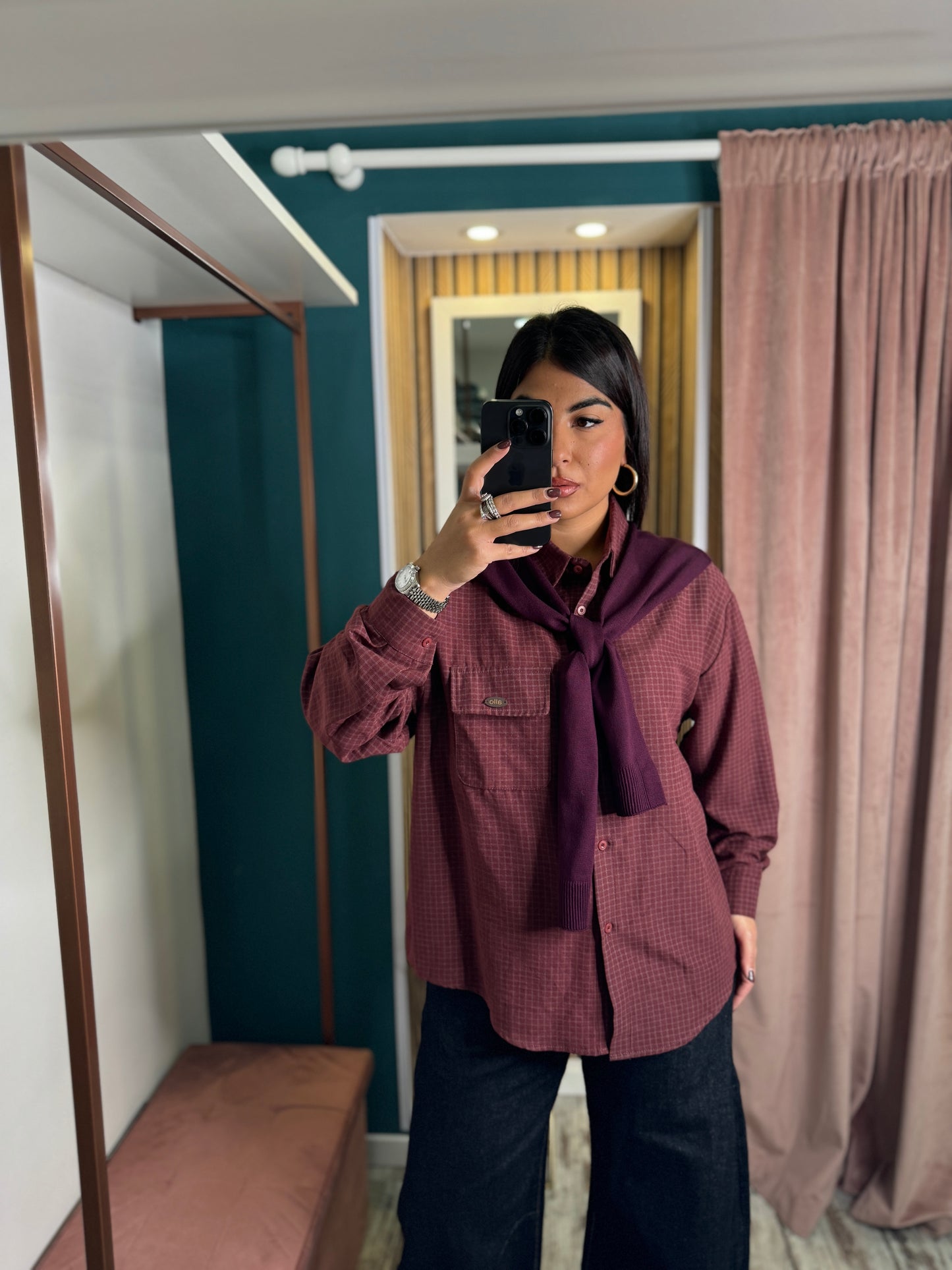 Camicia quadretti con coprispalle