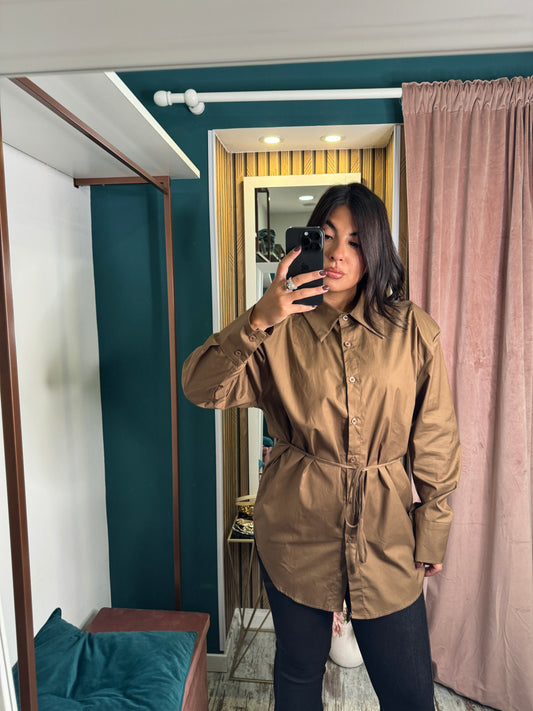 Camicia coffe cotone