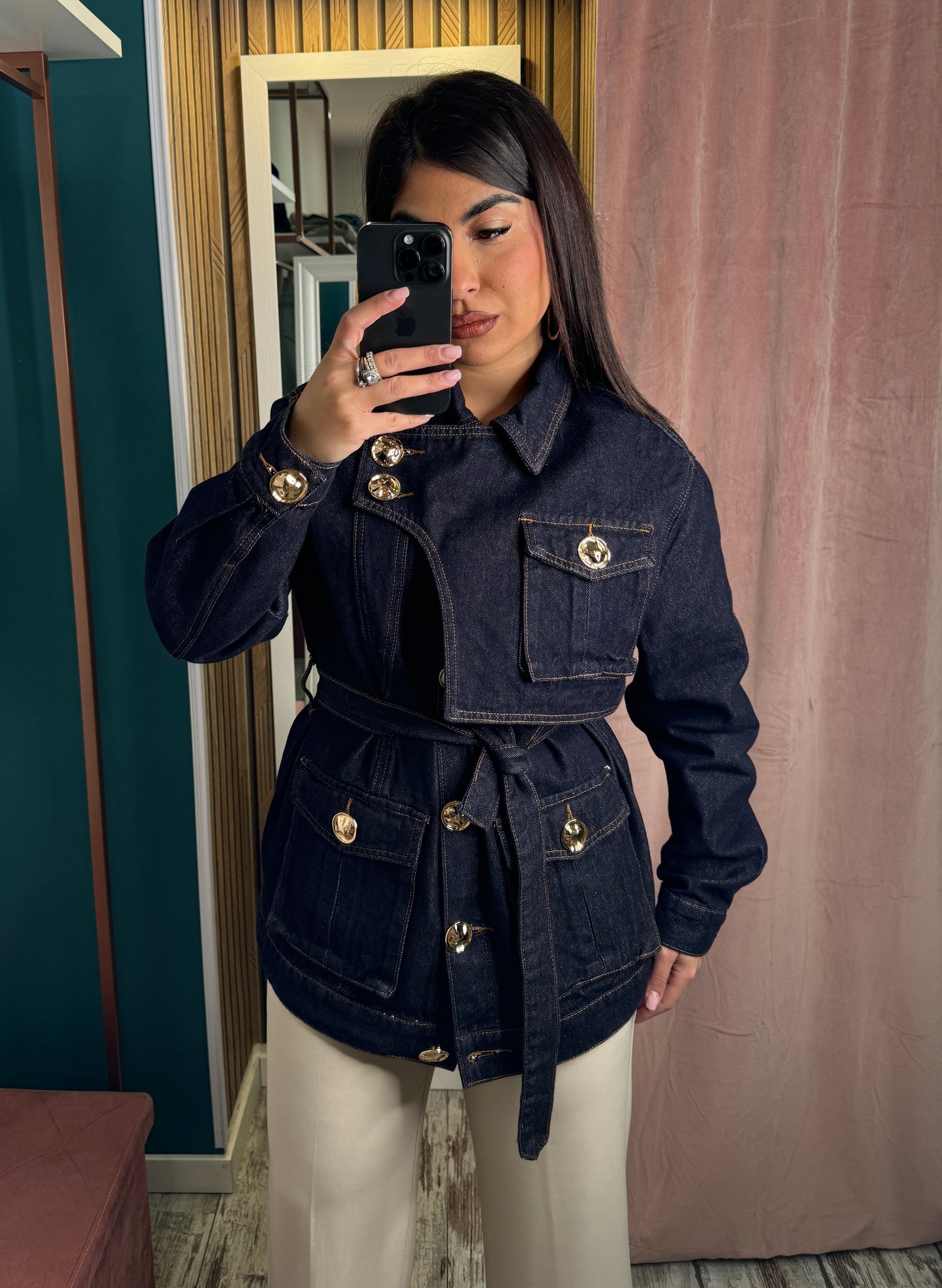 Jacket denim Gold