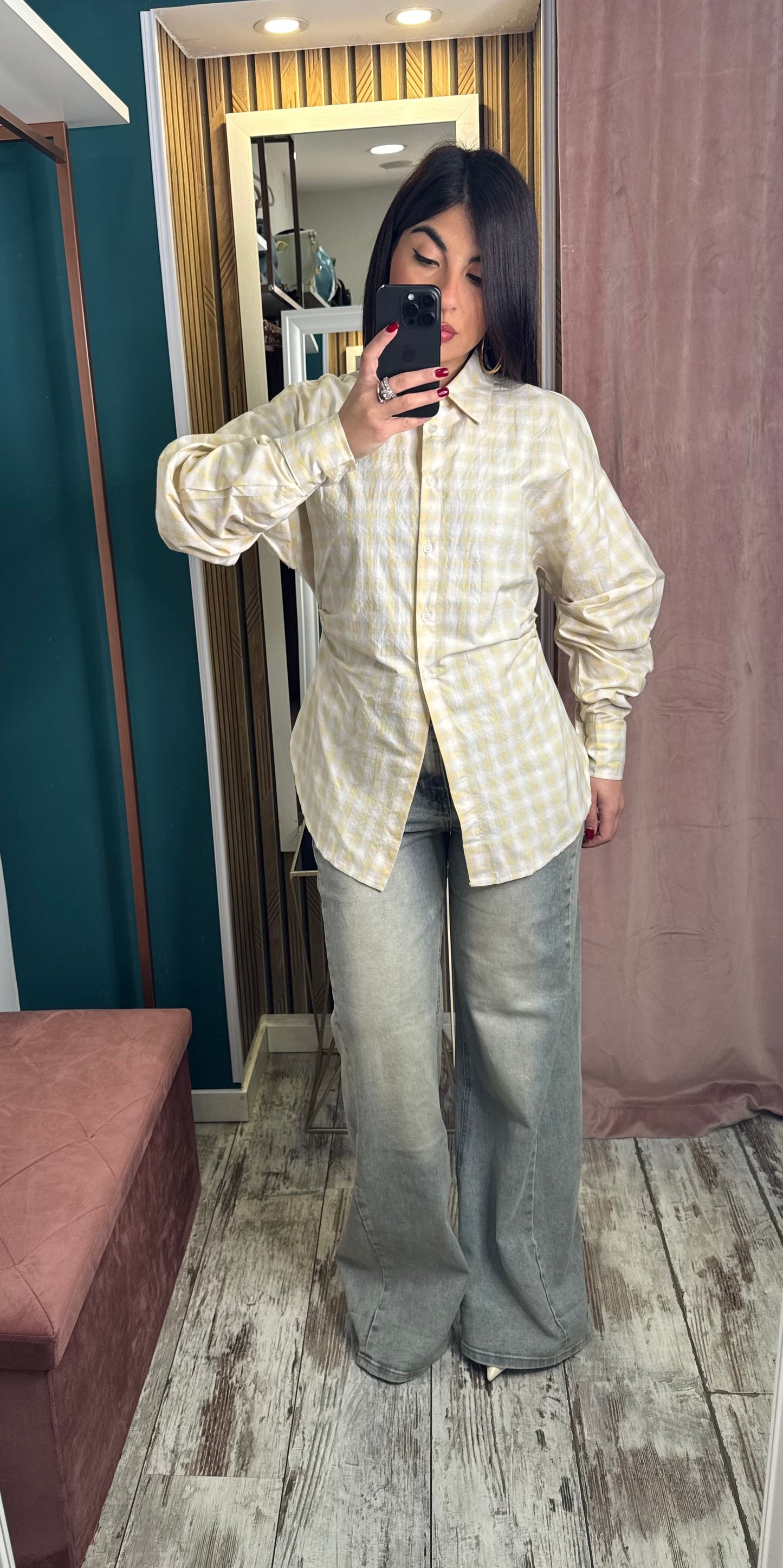 Camicia quadretti Yellow