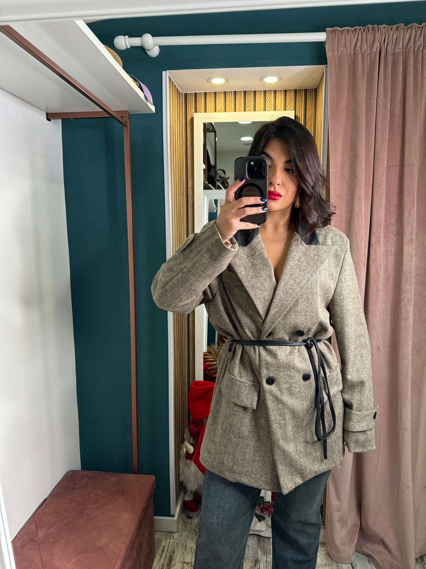 Blazer spigato leather