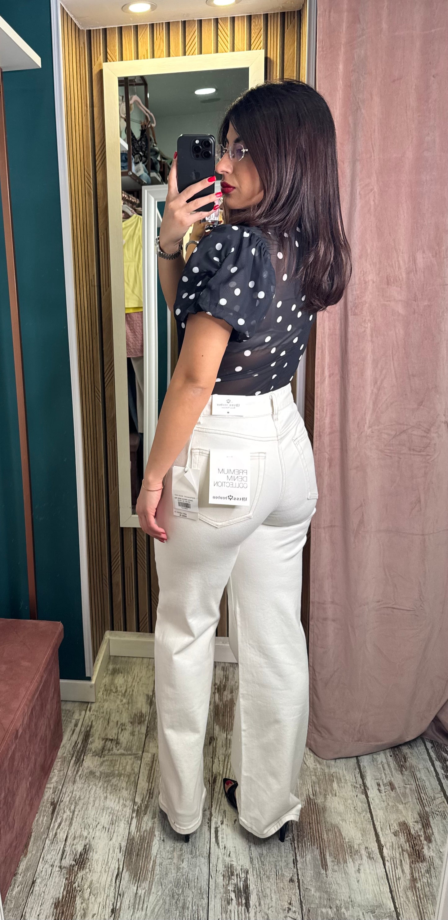Jeans bianco wide leg