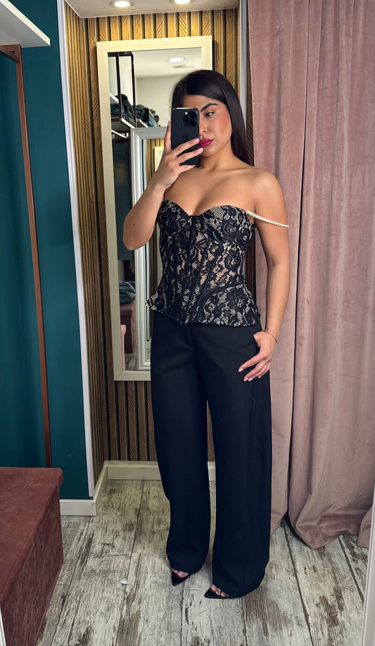 Pantaloni Wide Ballon nero