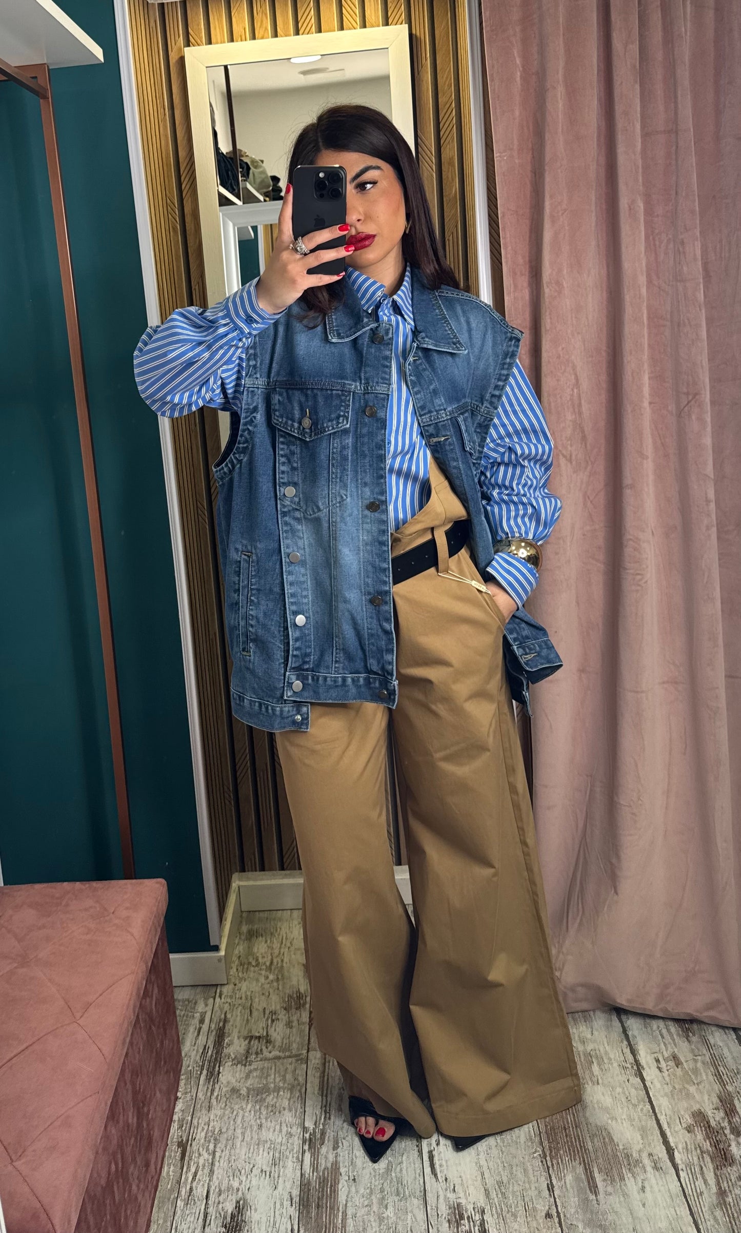 Gilet oversize blue